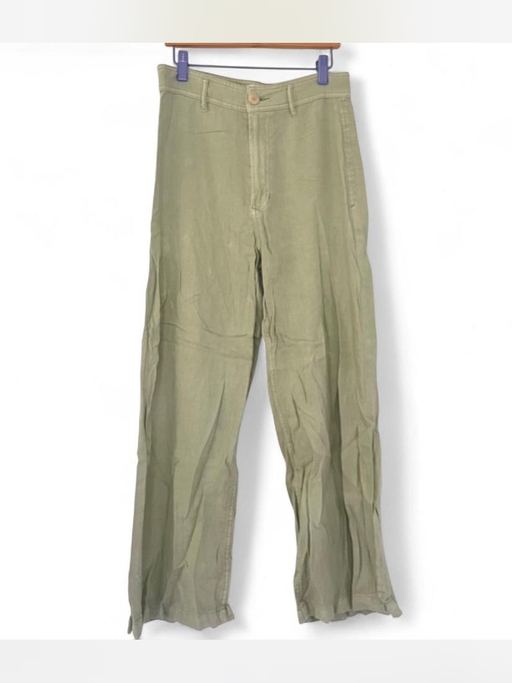 Dear John Olive Green Cropped Wide-Leg Pants